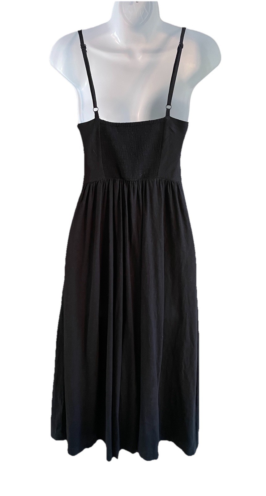 Urban Outfitters Cooperative Button-Front Poplin Midi Dress Small S Black EUC