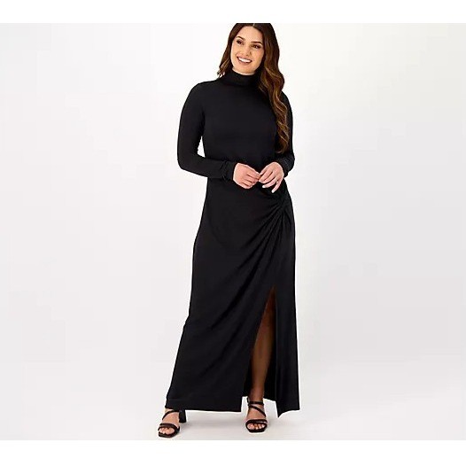 Studio Park x Shawn Killinger Knit Mock-Neck Maxi Dress A520764 Black Size 2X