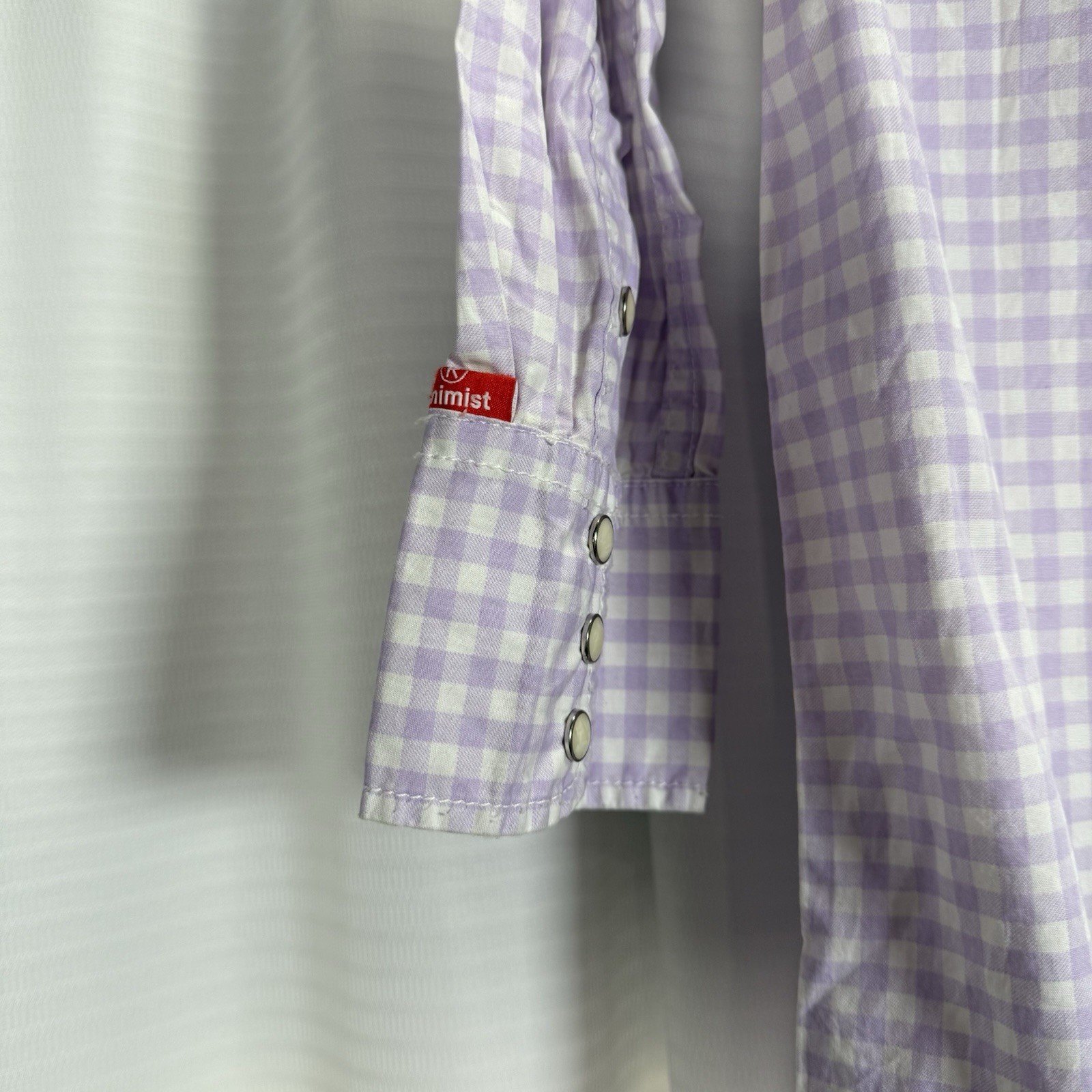 NWT Denimist Cowboy Maxi Dress Gingham Lilac Womens Size XS Western Pearl Snap