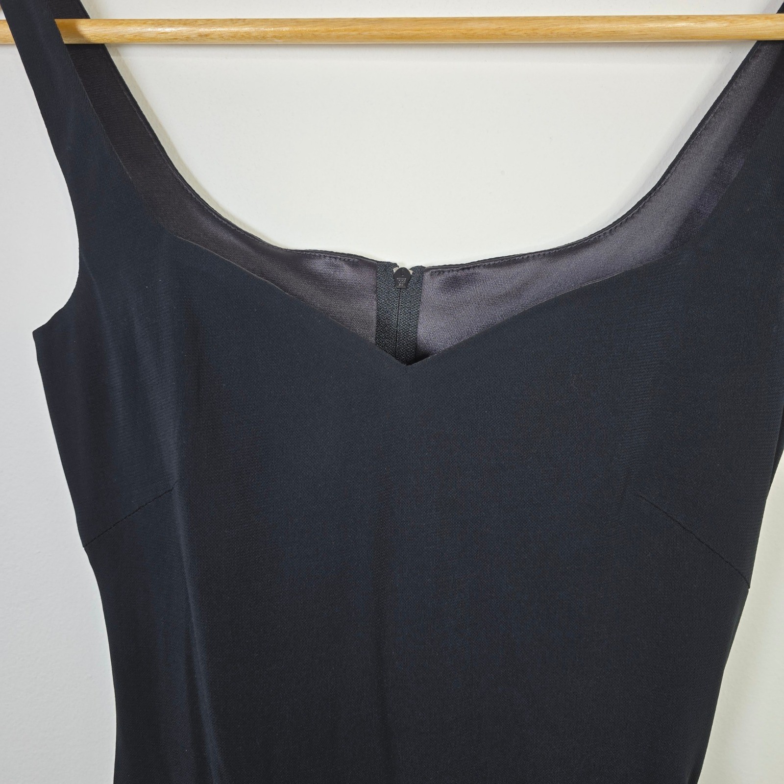 Maria Bianca Nero Black Ruched Side Slit Midi Dress Petite P Sleeveless