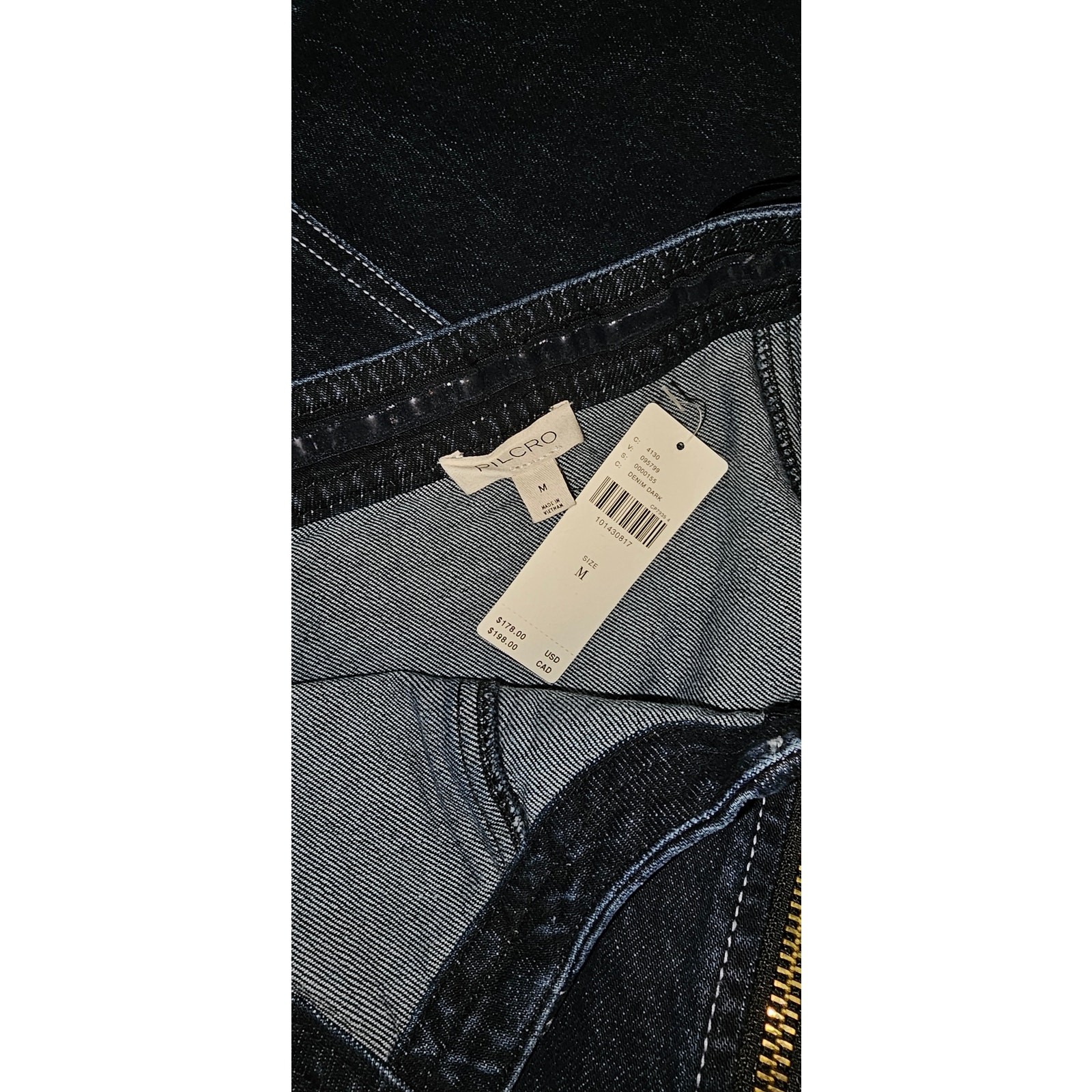New Anthropologie Pilcro Front-Zip Halter Denim Midi Dress $178 MEDIUM Dark Blue