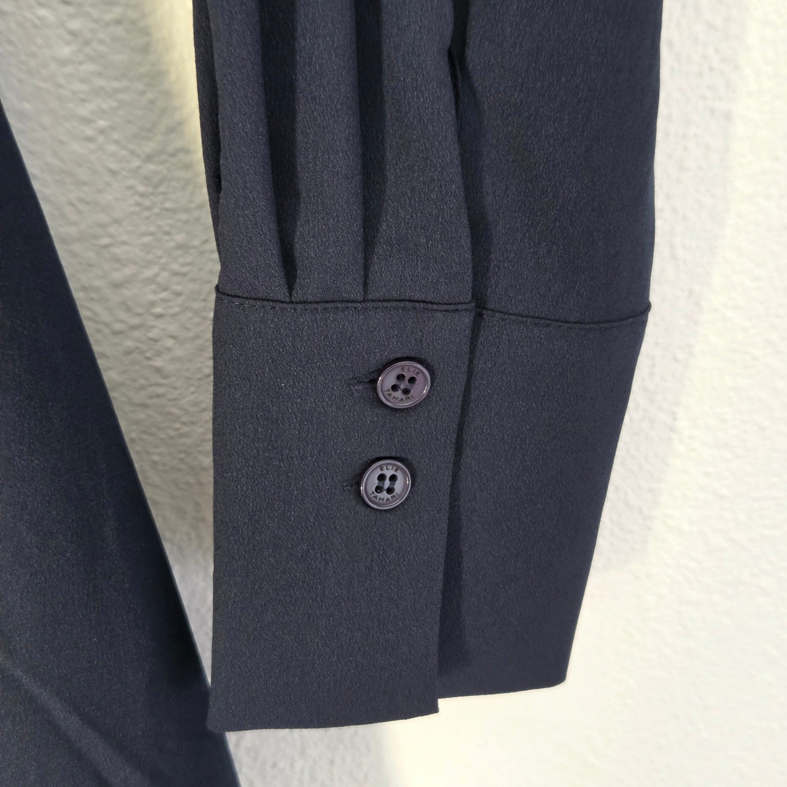 Elie Tahari Navy Blue Eyelet Embroidered Midi Shirt Dress Tie Waist NWT