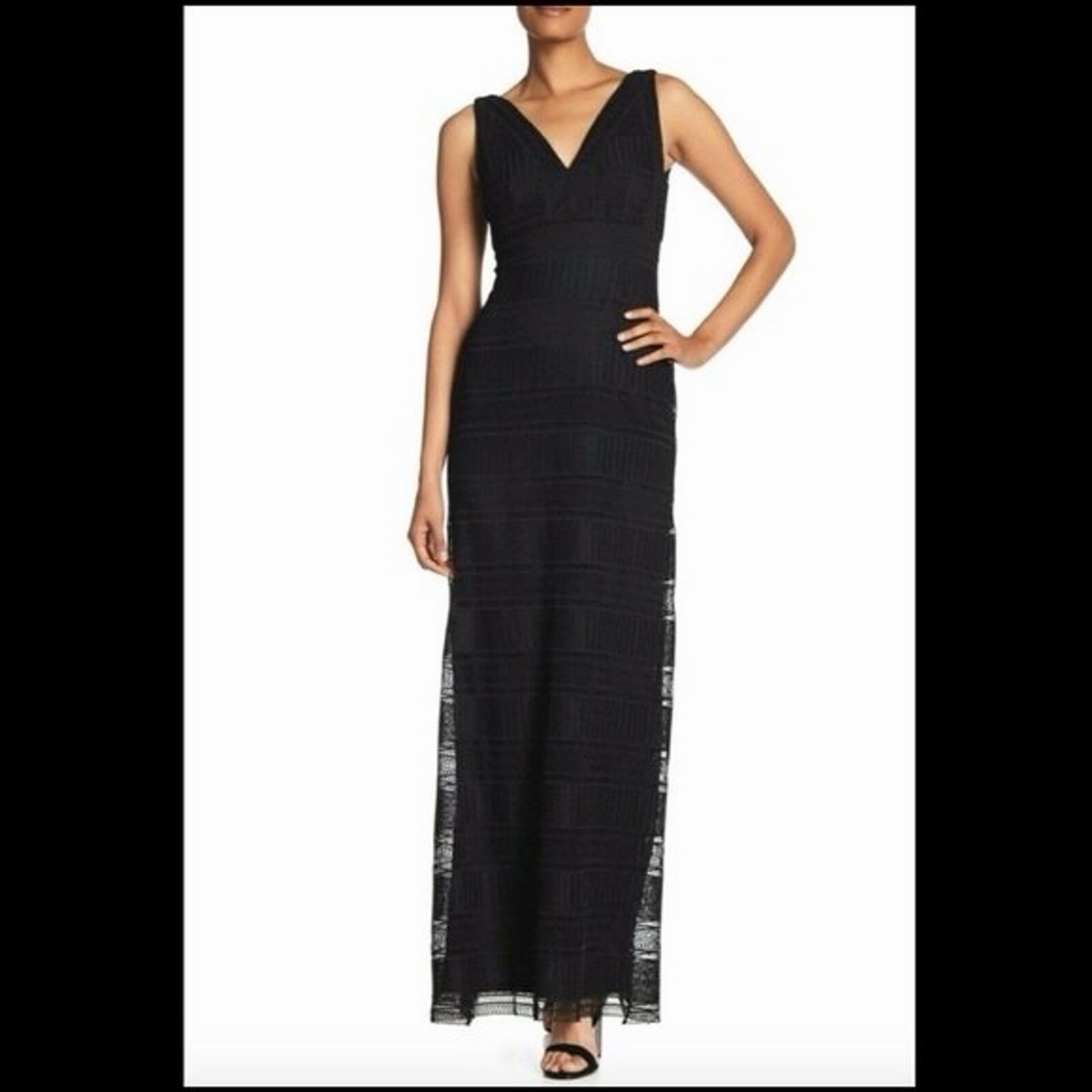Vera Wang Black Sleeveless Lace dress Size 10