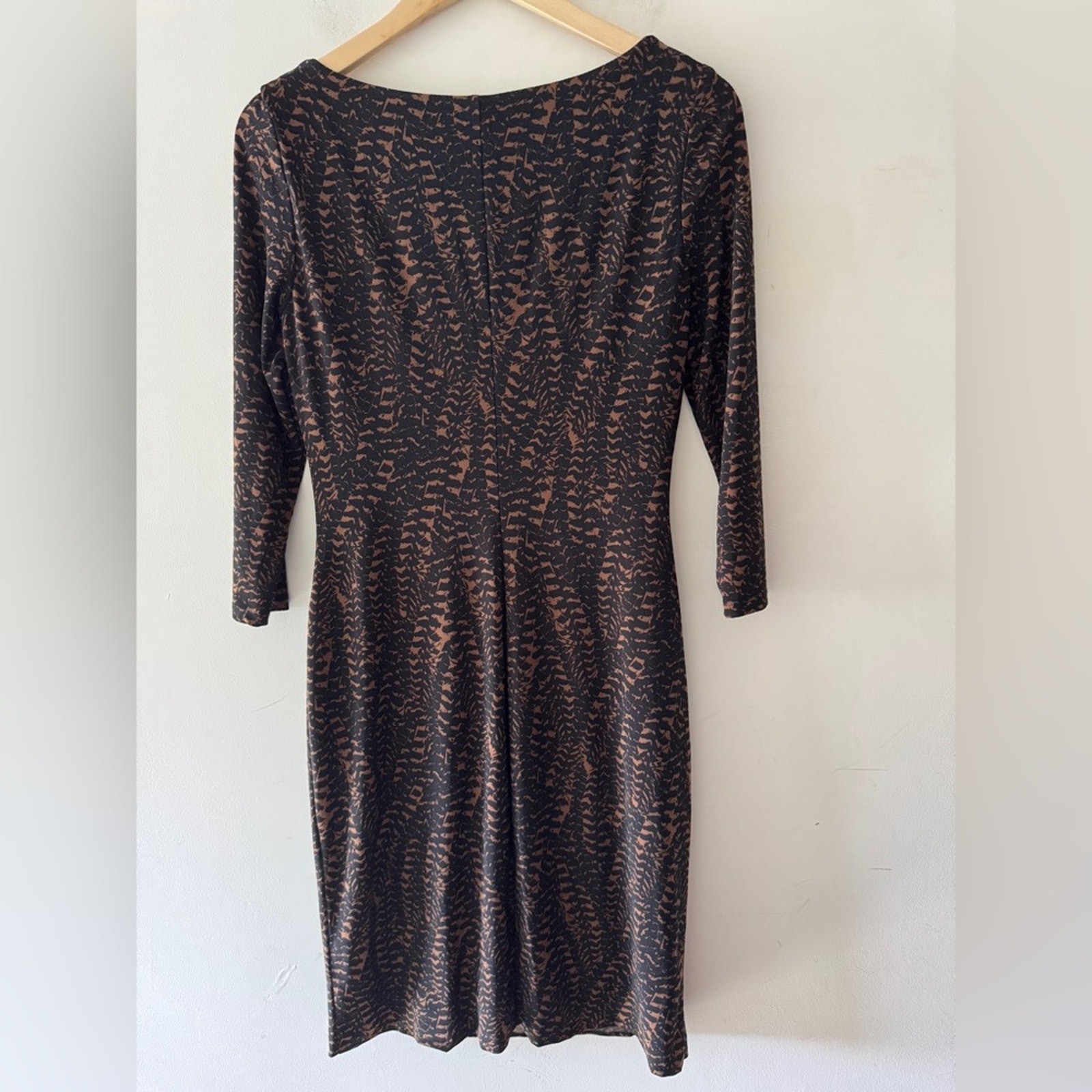 Lauren Ralph Lauren Dress Cowl Neck Sheath Jersey Dress 3/4 Sleeve Size 8