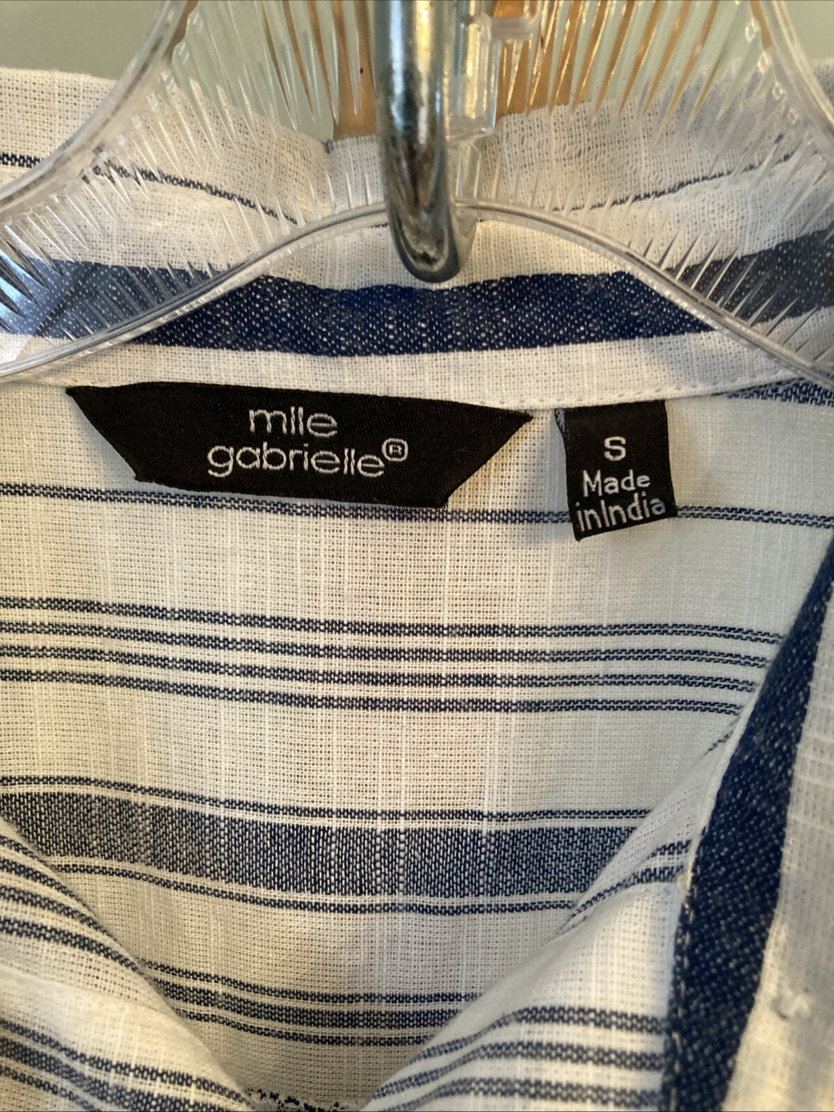 Mile gabrielle Blue and White Striped Shirt Dress Size Small Lightweight Button