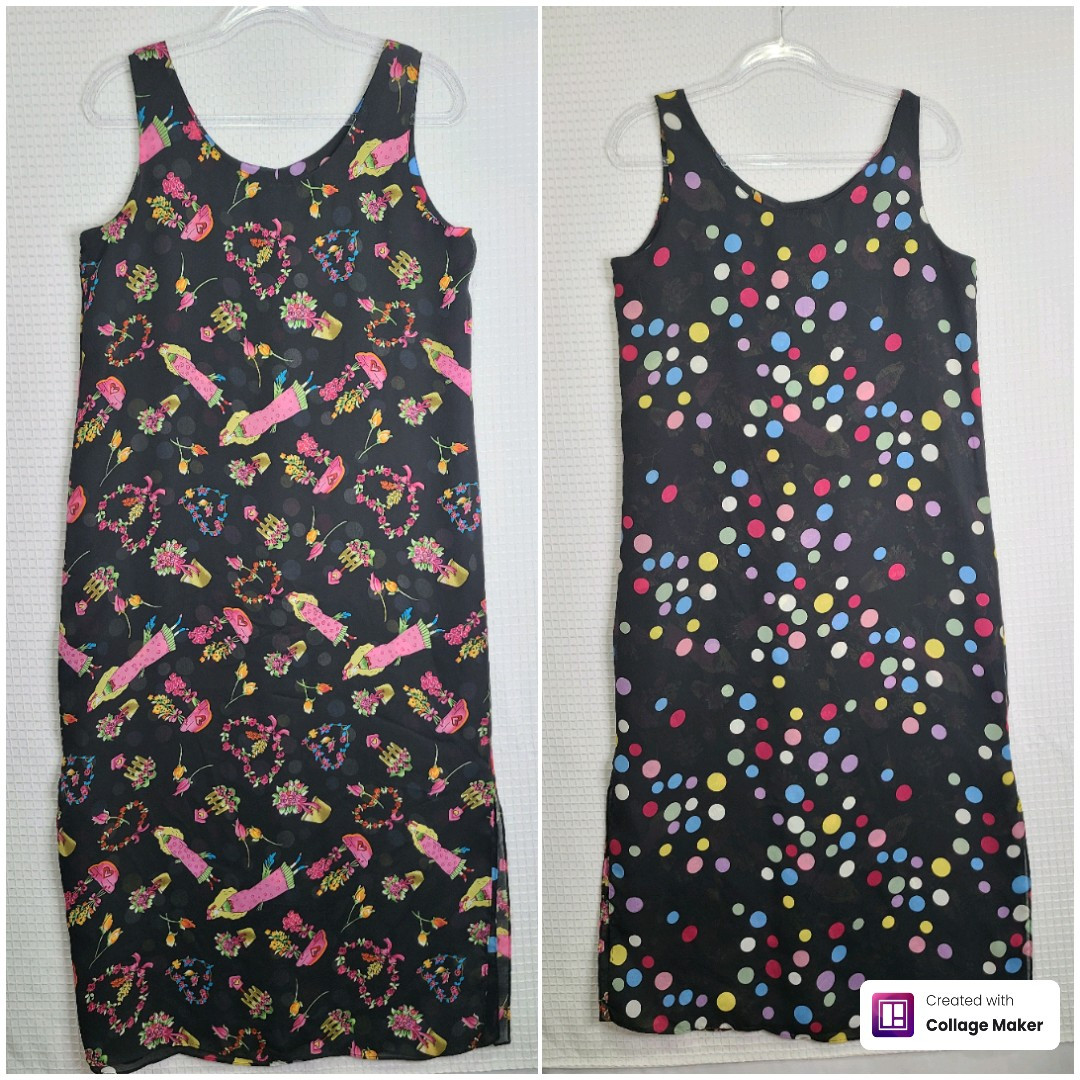 Whimsical Reversible Semi-Sheer Shift Dress Casual Lightweight Unbranded Est Med
