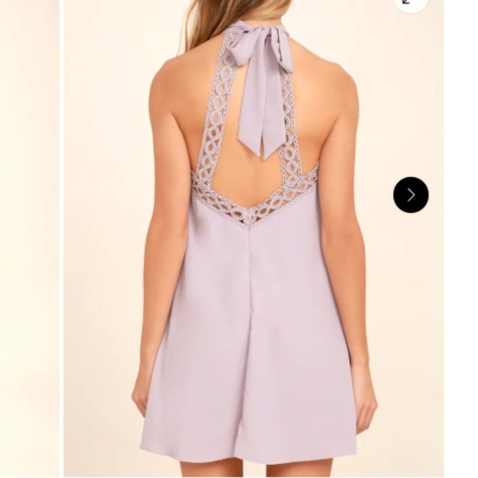 LULUS SIZE LARGE LAVENDER ANY SWAY, SHAPE OR FORM LACE HALTER DRESS