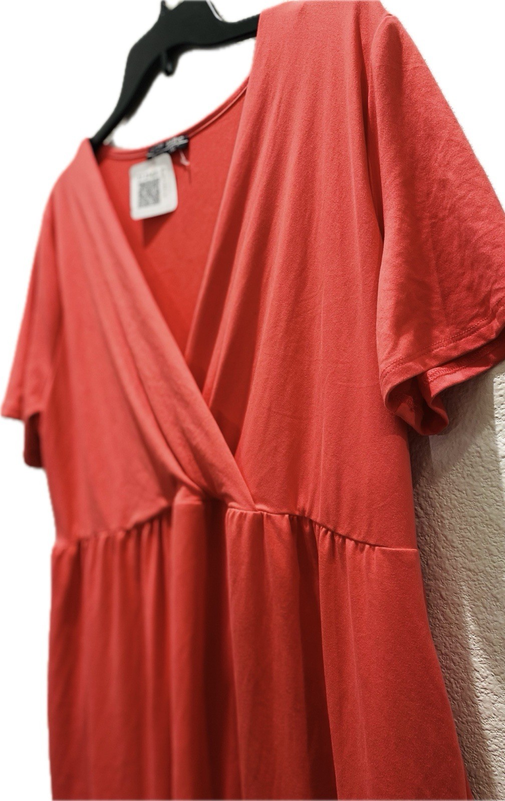 NWT Shop Basic USA Women’s Faux Wrap Dress Size 2XL Pink Stretch Pullover