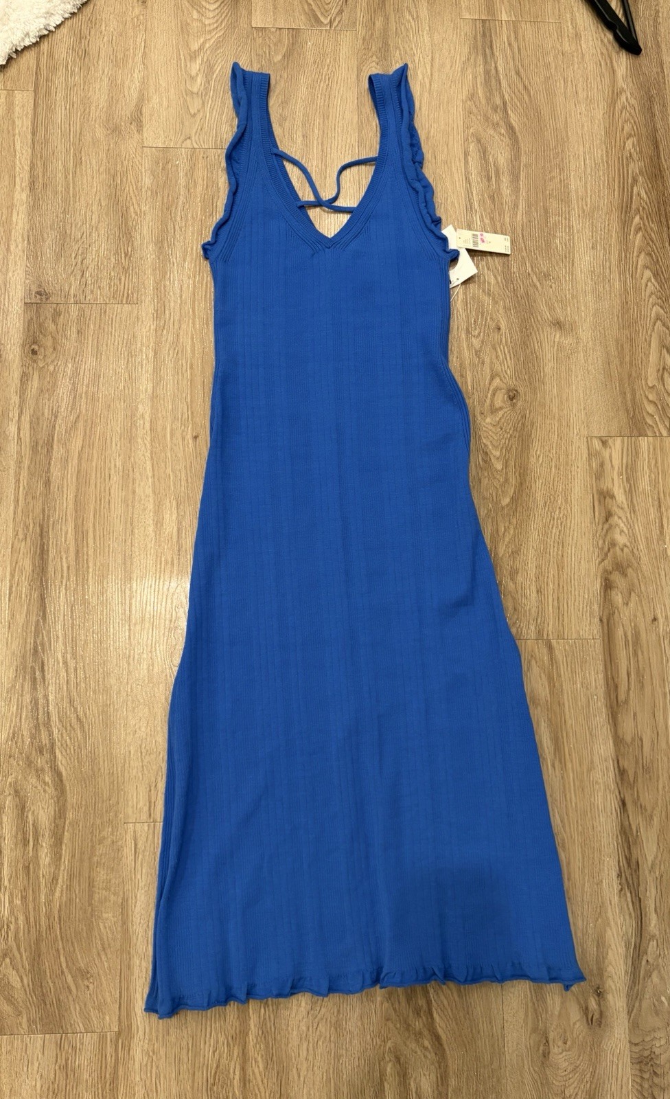 NWT Anthropologie Daily Practice Azure Sapphire stretch Knit midi dress M