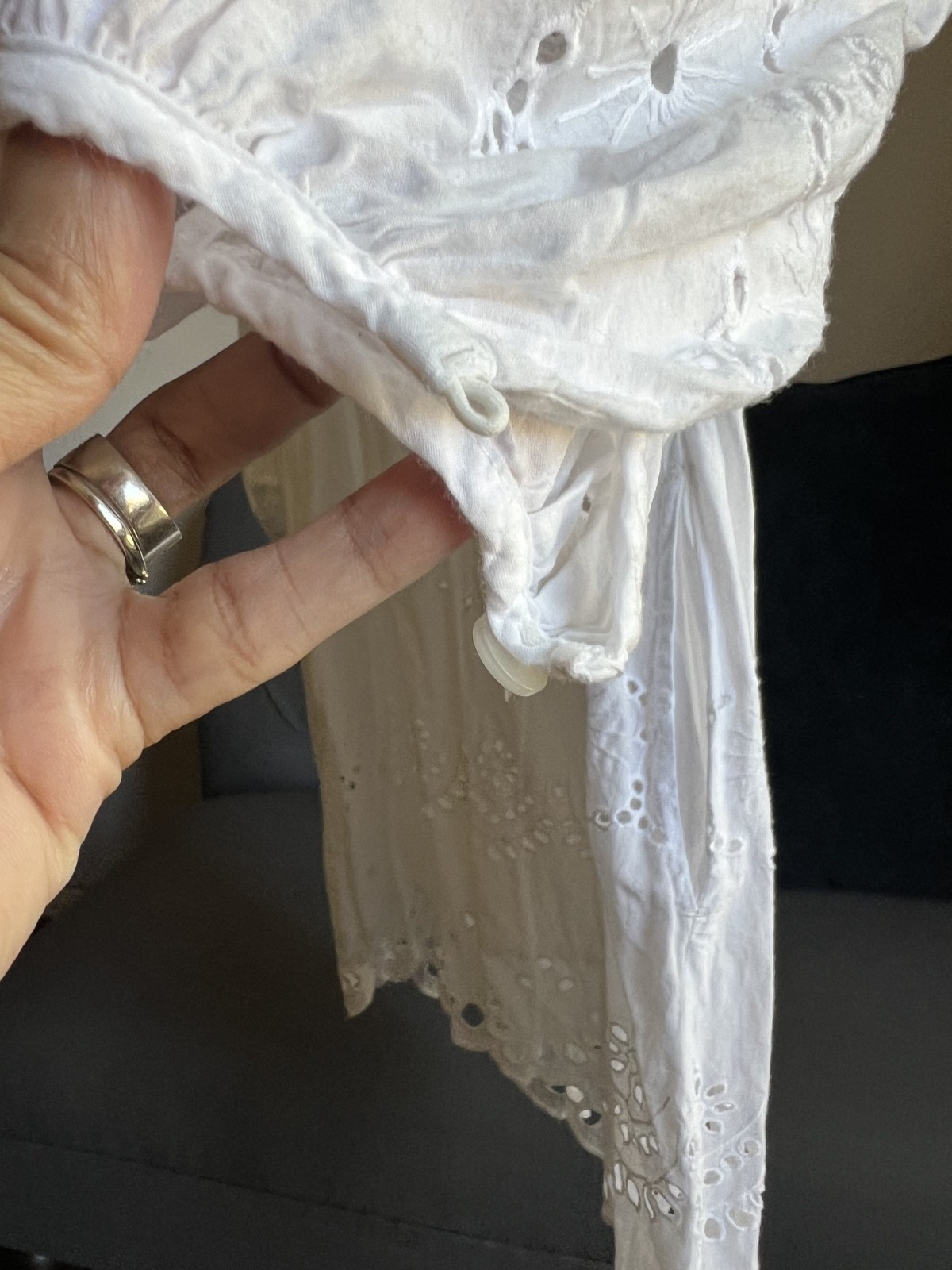 Universal Thread White Embroided Buffy Sleeve Midi Dress Size M