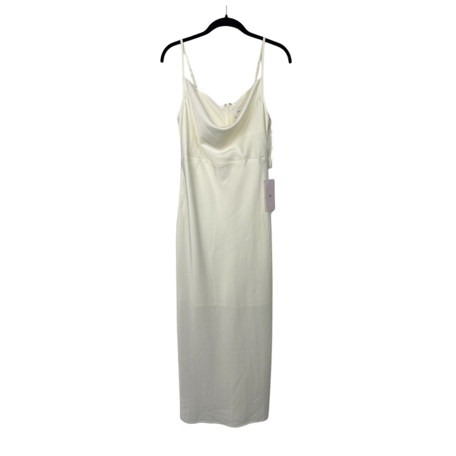 BHLDN Cali Satin Charmeuse Slip Dress Oyster Cream Ivory Size 4 Anthropologie
