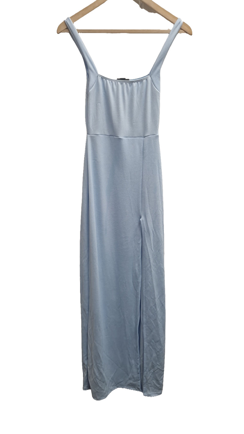 PrettyLittleThing Light Blue Straight Neck Maxi Dress – Size UK 8