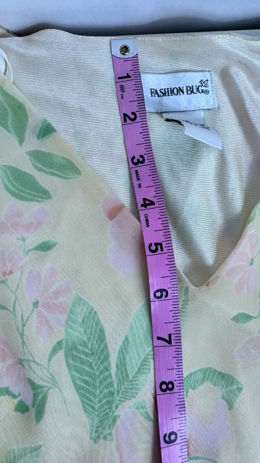 Vtg Floral Dress Sz 8-10 (M) Yellow Rococo Flowy Lined Pastel Fairy 90s Y2K