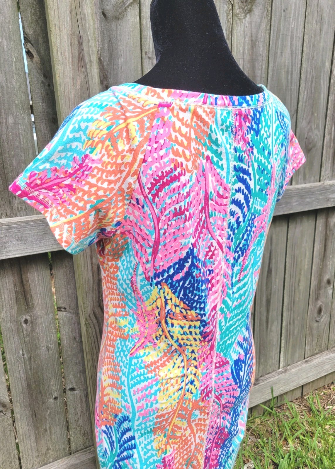 Lilly Pulitzer Womens French Terry Dress *Electric Feel Good* Sz Small Tropical