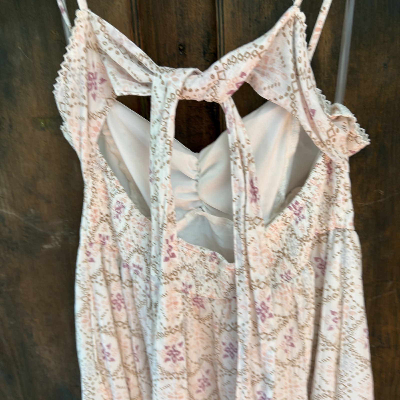 American Eagle Pink/ Purple Boho Maxi Dress M Tall Festival NWT geo block print