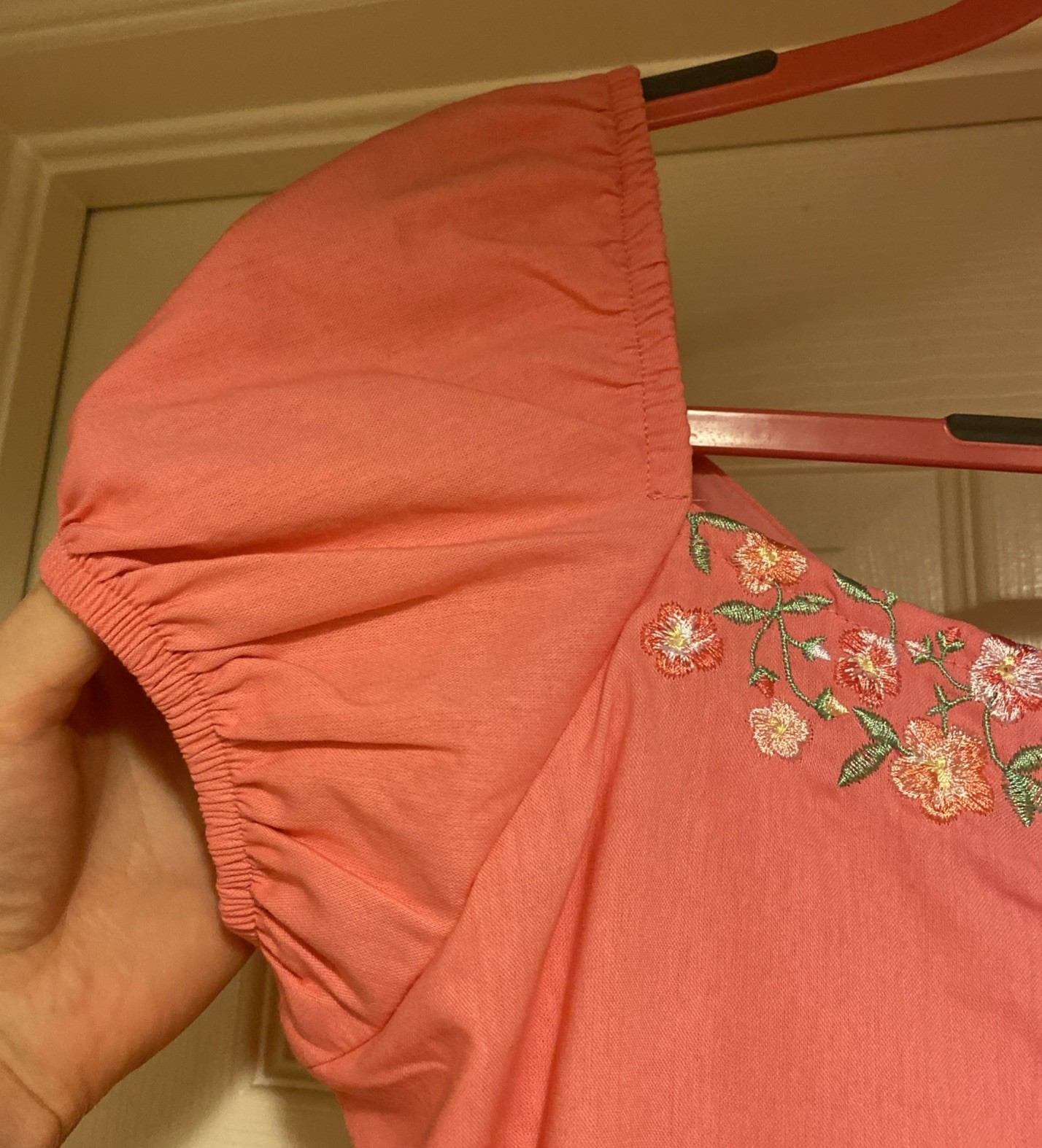 BlueBeri Boulevard Women’s Pink Summer Floral Embroidered Cottagecore Dress Sz L