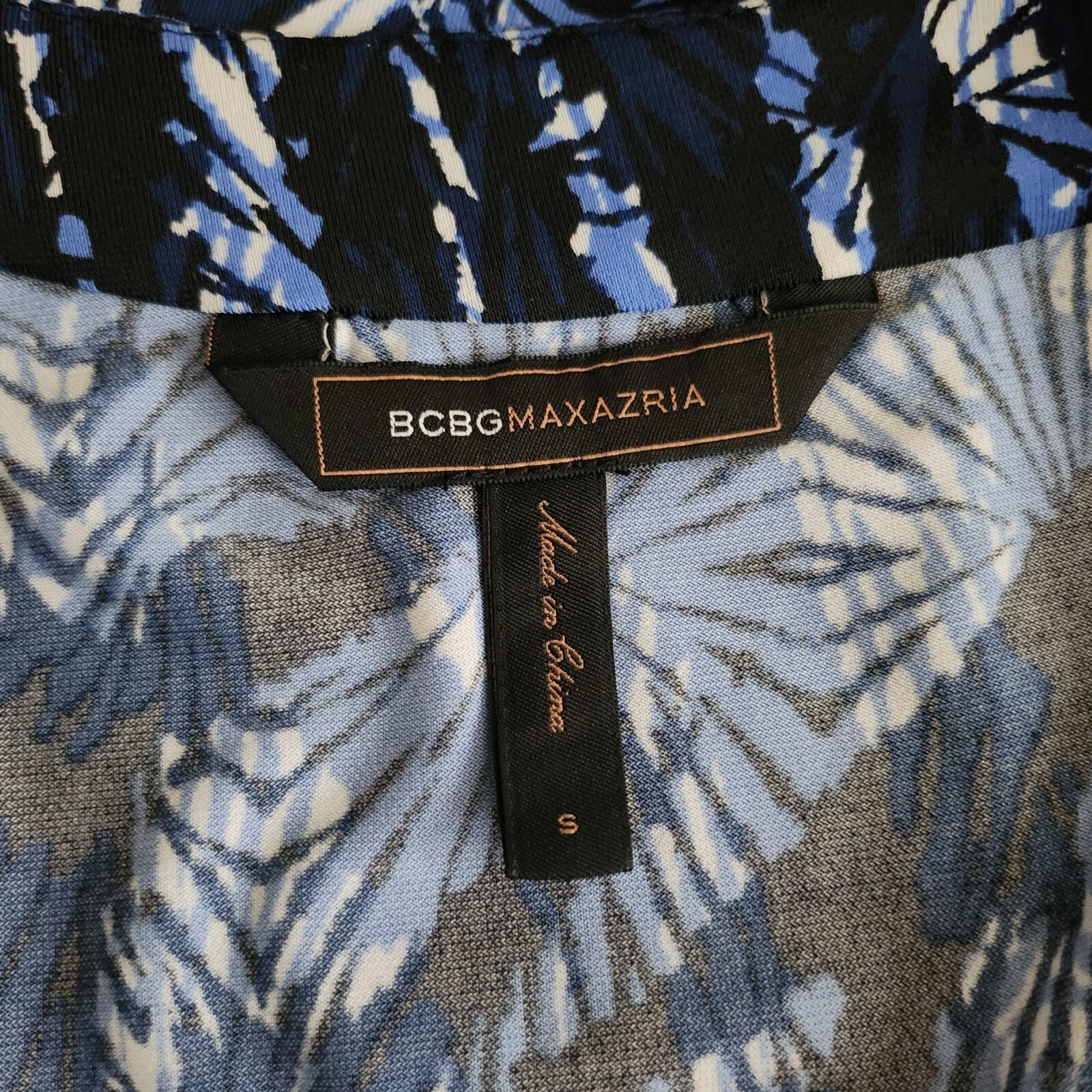 BCBG MAXMAZARIA ANIA Blue 95% Polyester 5% Spandex Dress S