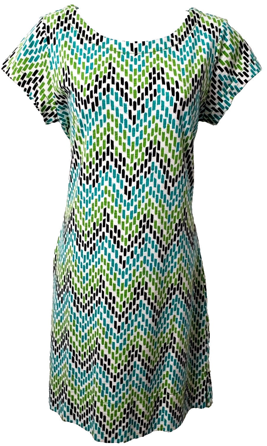 Hatley Shift Dress S Swim Cover Up Expose Zipper Short Sleeve Green Cruise Beach