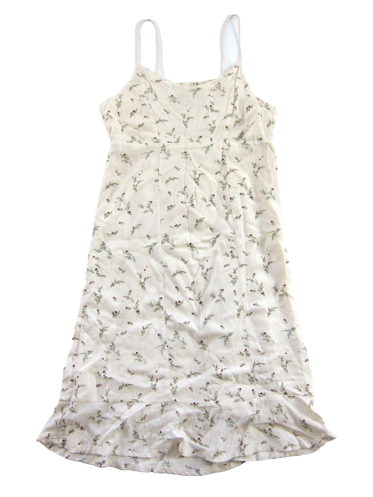 b.young The Collection Ivory Green Red Floral Spaghetti Strap Tank Slip Dress 2