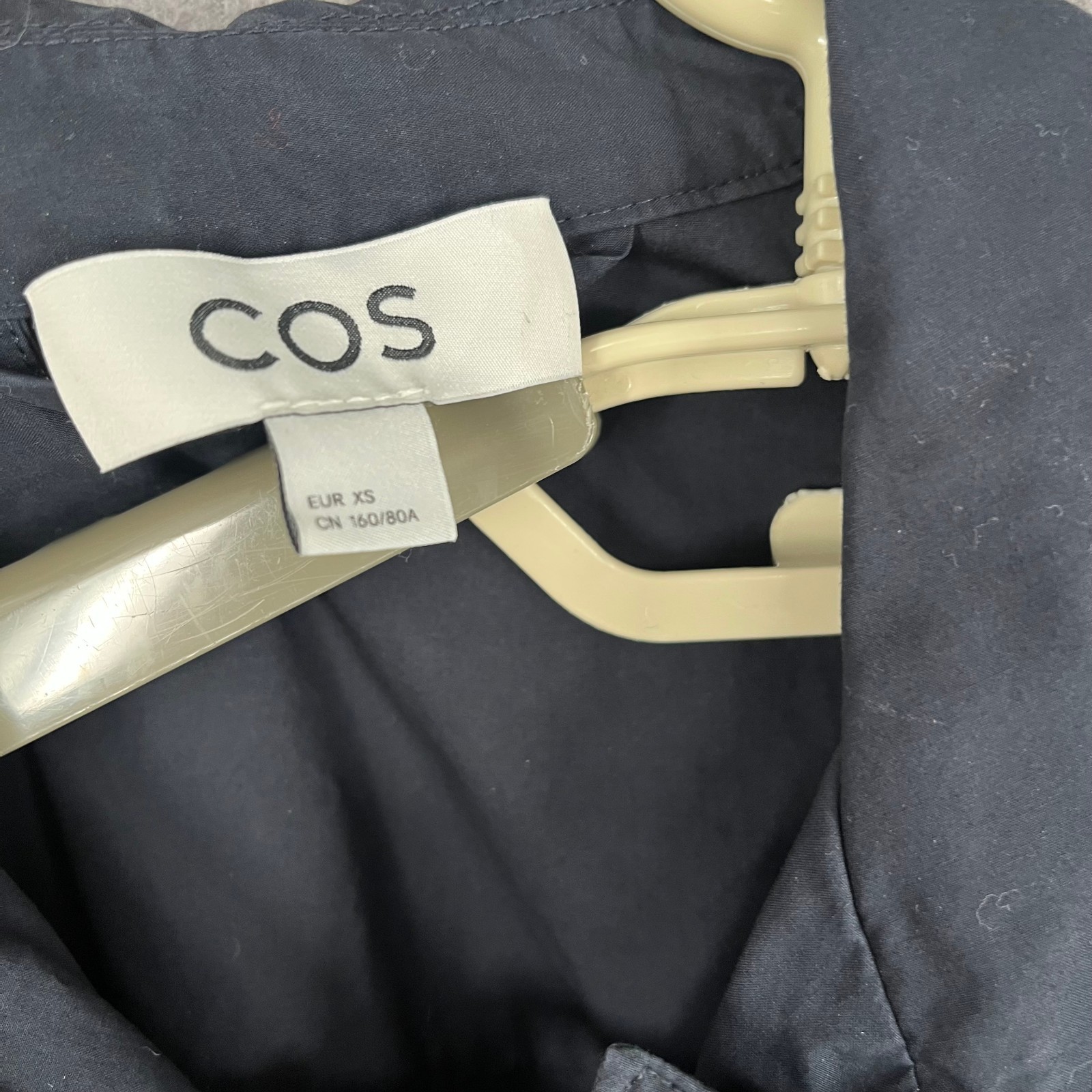 Cos Dress Womens Extra Small Black Buckle Shirt Pockets Tie Belted Button