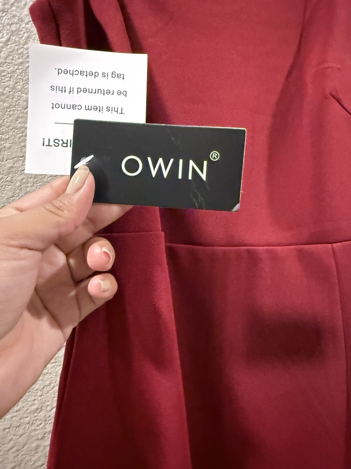 OWIN Red Bodycon Midi Dress Adjustable Straps Side Slit Square Neck Sleeveless S