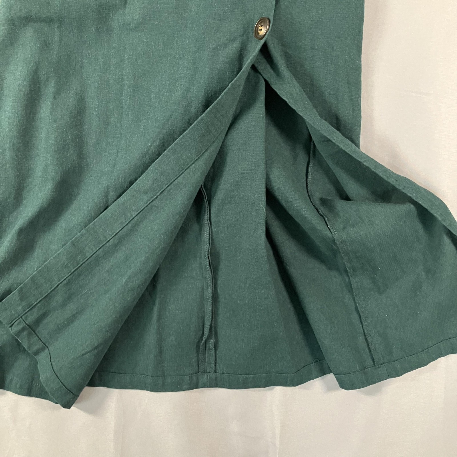 Lush Dress Womens Small Green Button Front Midi Sundress Adjustable Straps