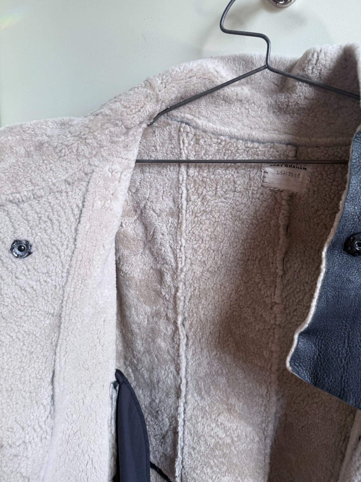 Gary Graham Stunning condition XS-S real leather shearling coat jacket Y2K