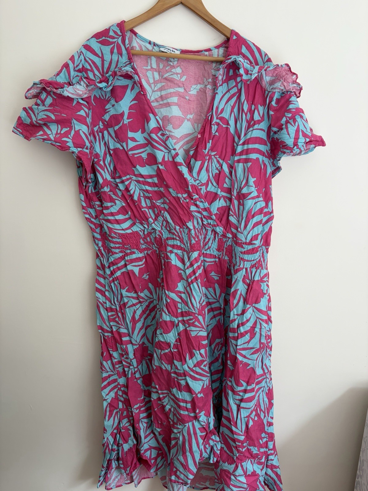 Simply Be Pink Blue Summer Minidress Size 30