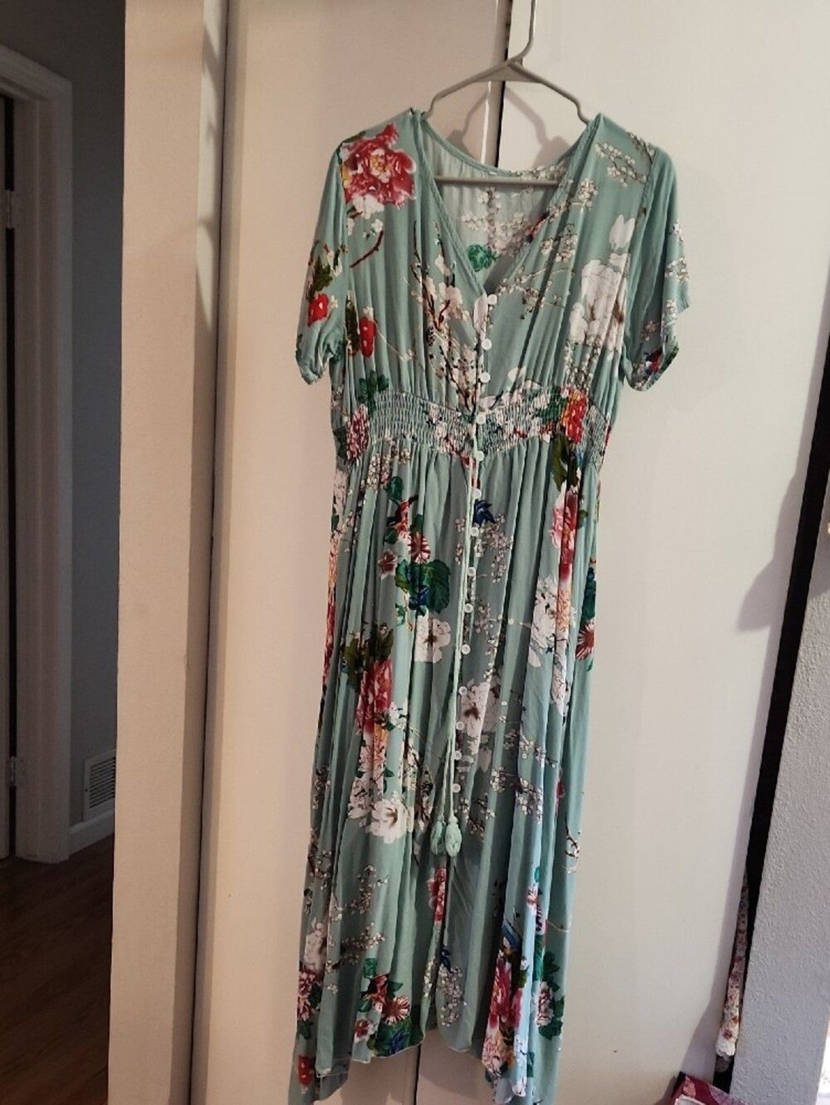 Floral Mint and White Stretch Dress