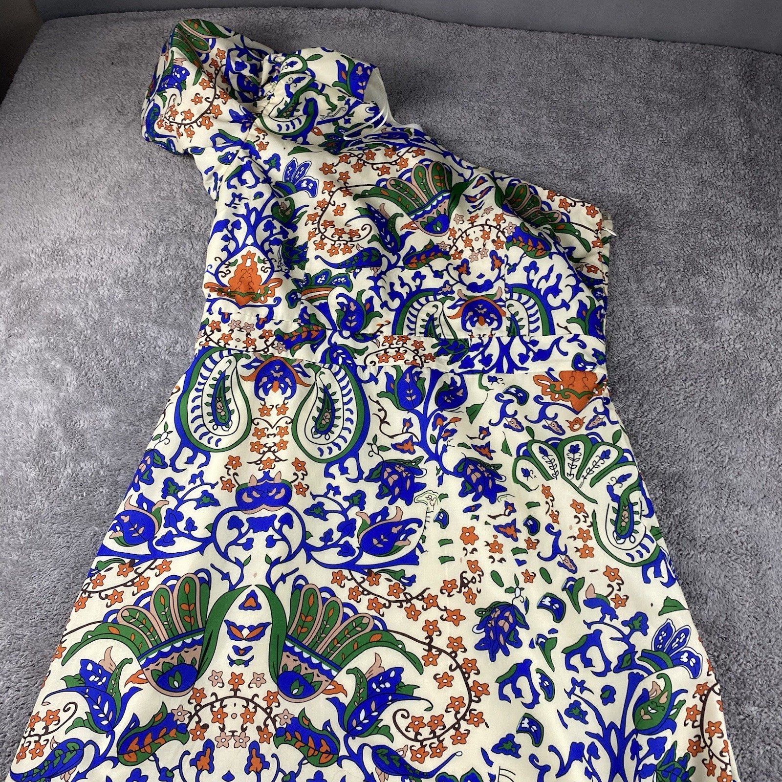 VICI One Shoulder Dress Womens Large Pattern Blue