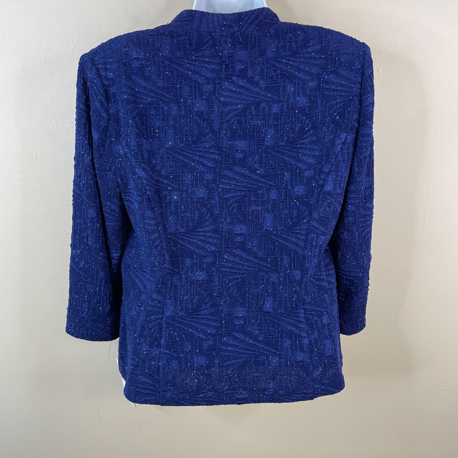 Alex Evenings Glitter Chiffon Gown 2 PC Dress NWT 10P Blue Jacket Special Event