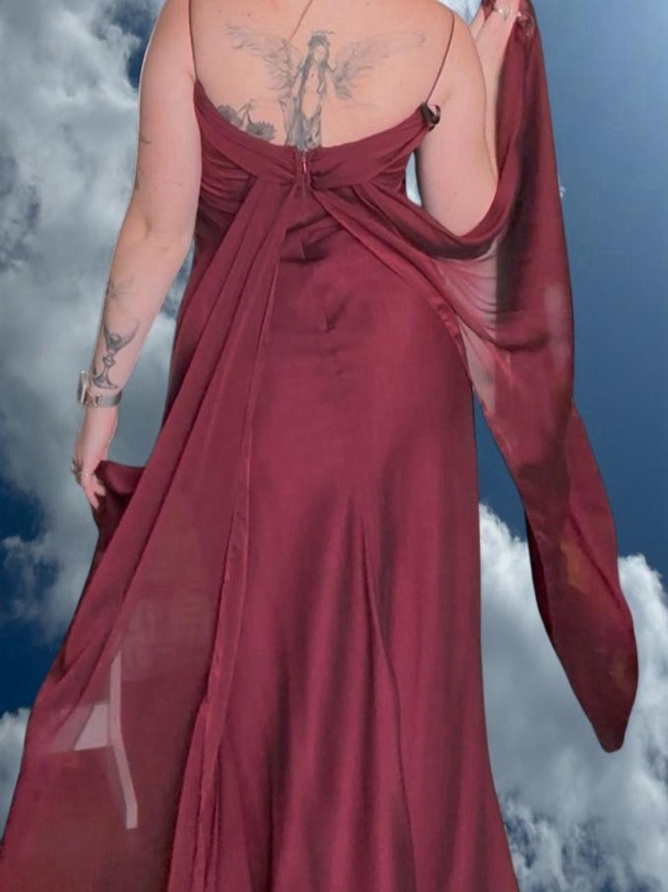 Betsy & Adam By Linda Bernell Maroon Maxi