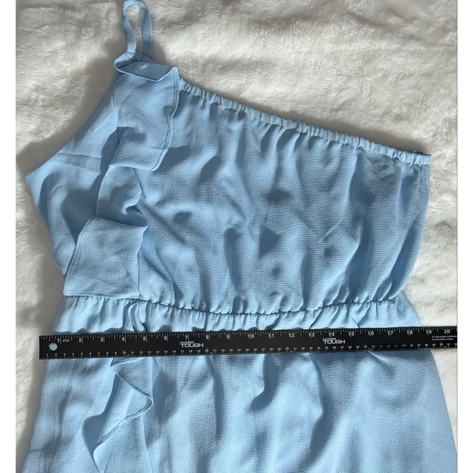 Kaari Blue Asymmetrical One Shoulder Ruffle Dress Summit Blue Size PXL