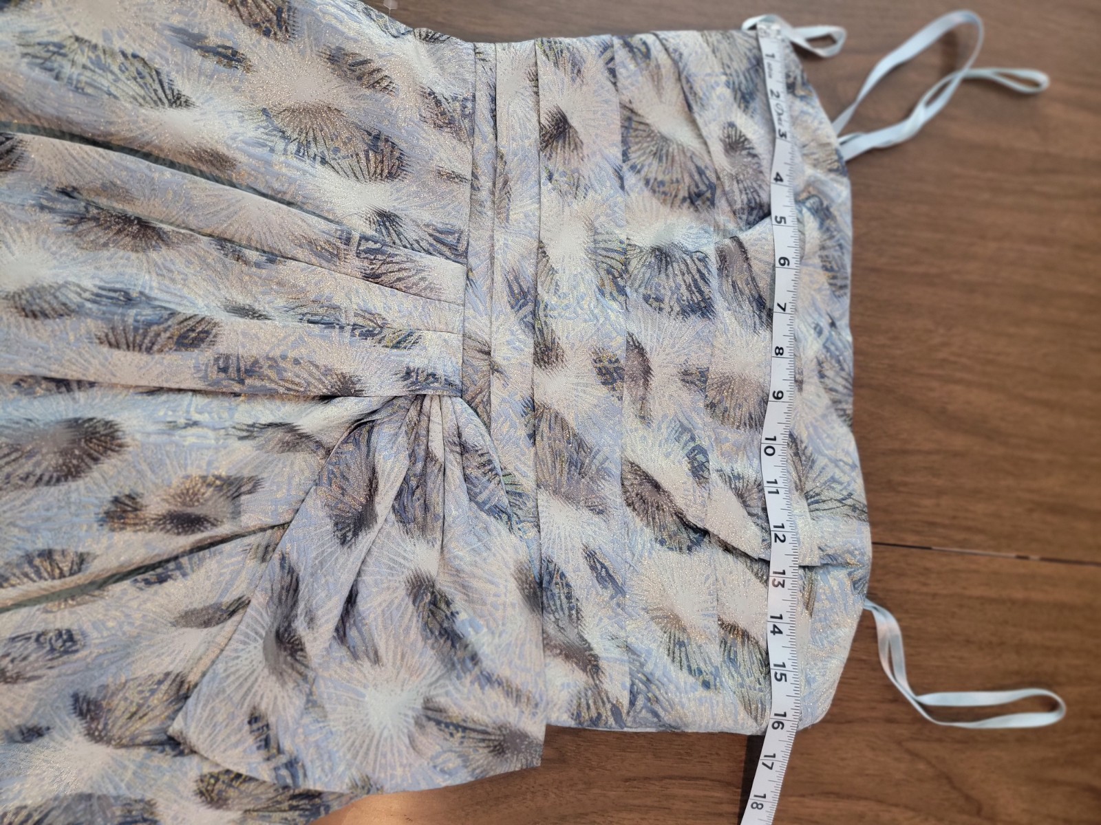BCBGMAXAZRIA Haze Combo Metallic Jacquard Strapless Dress Nwt Size 10