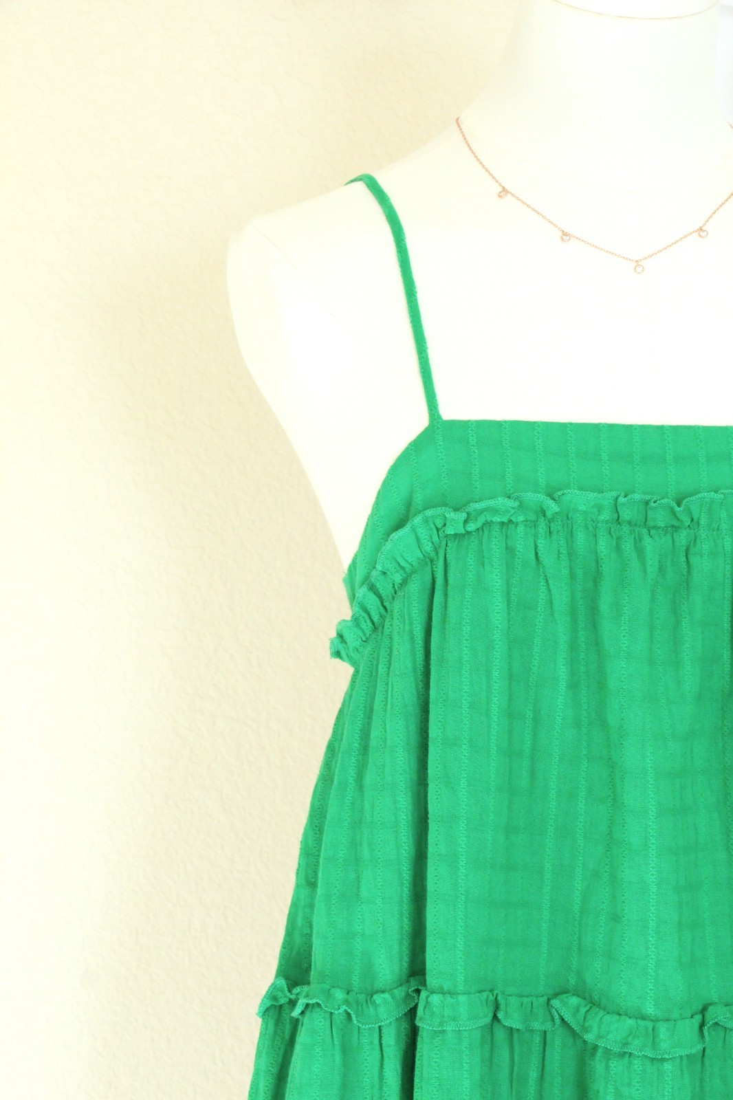 Sugarlips Green Trapeze Maxi Long Dress Women’s Small Cotton Pockets