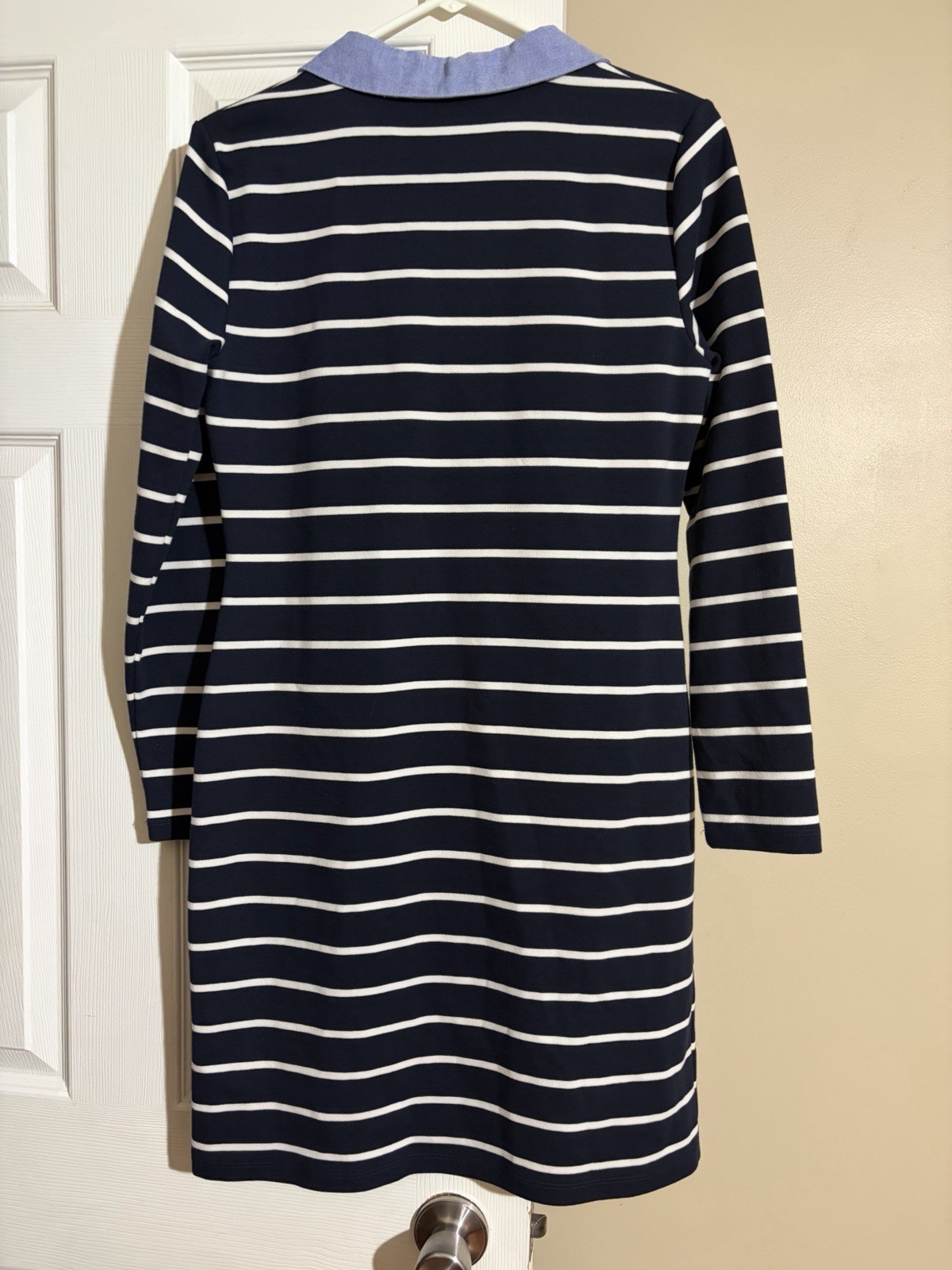 Tommy Hilfiger Striped Collared Long Sleeve T-Shirt Dress S/P Blue/White