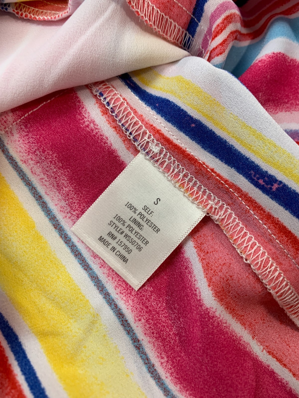 Francesca’s Candy Stripe Slip Dress Womens Small Pink Yellow Blue Tiered Flowy