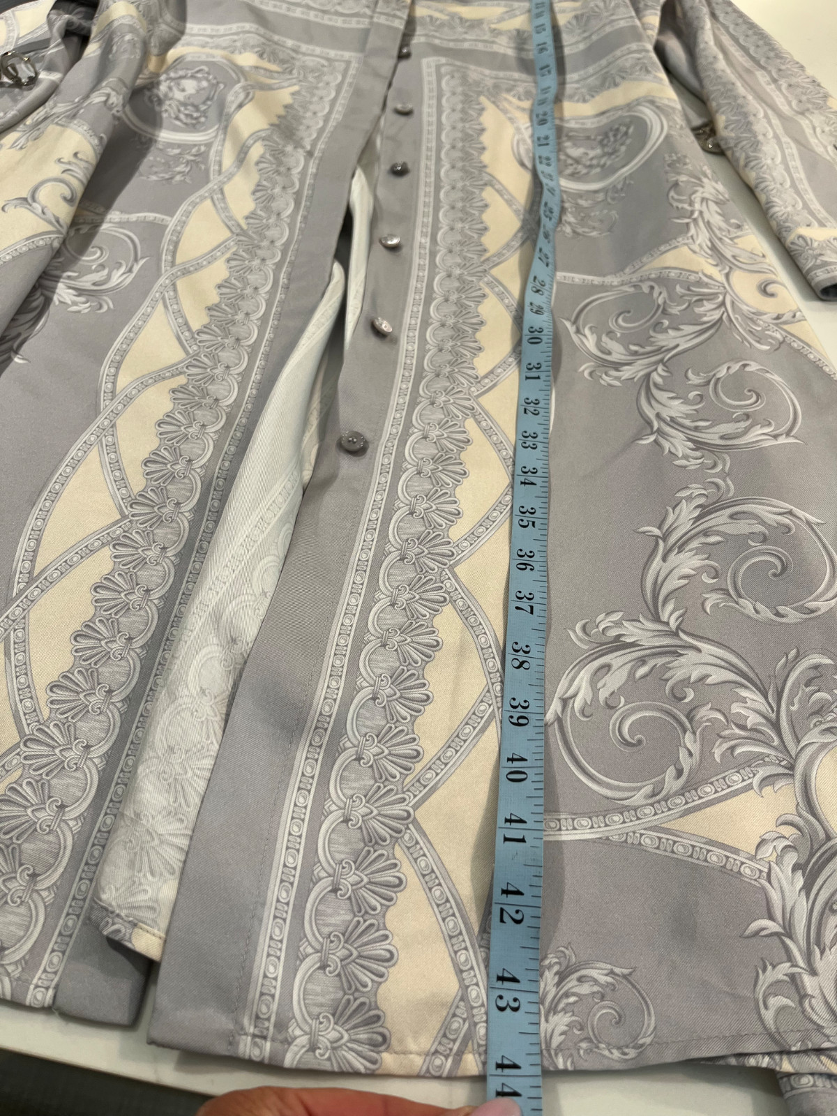 Versace Medusa Grey Silver Rhinestone Shirt Dress 3,100.00 Neverworn SZ:44