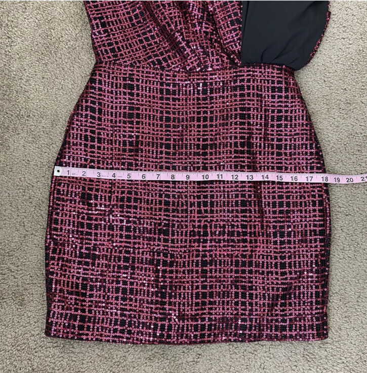 One33 Social Sequin Sheath Cocktail Dress Fuchia Pink 6