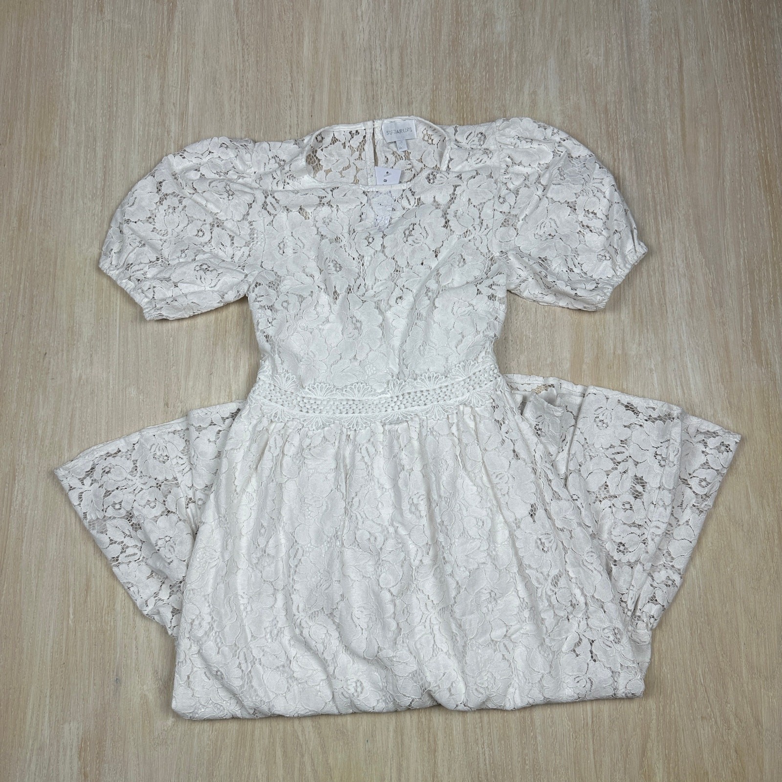 NWT Sugarlips Baltic Born White Fleur De Lis Romantic Garden Party Midi Dress XS