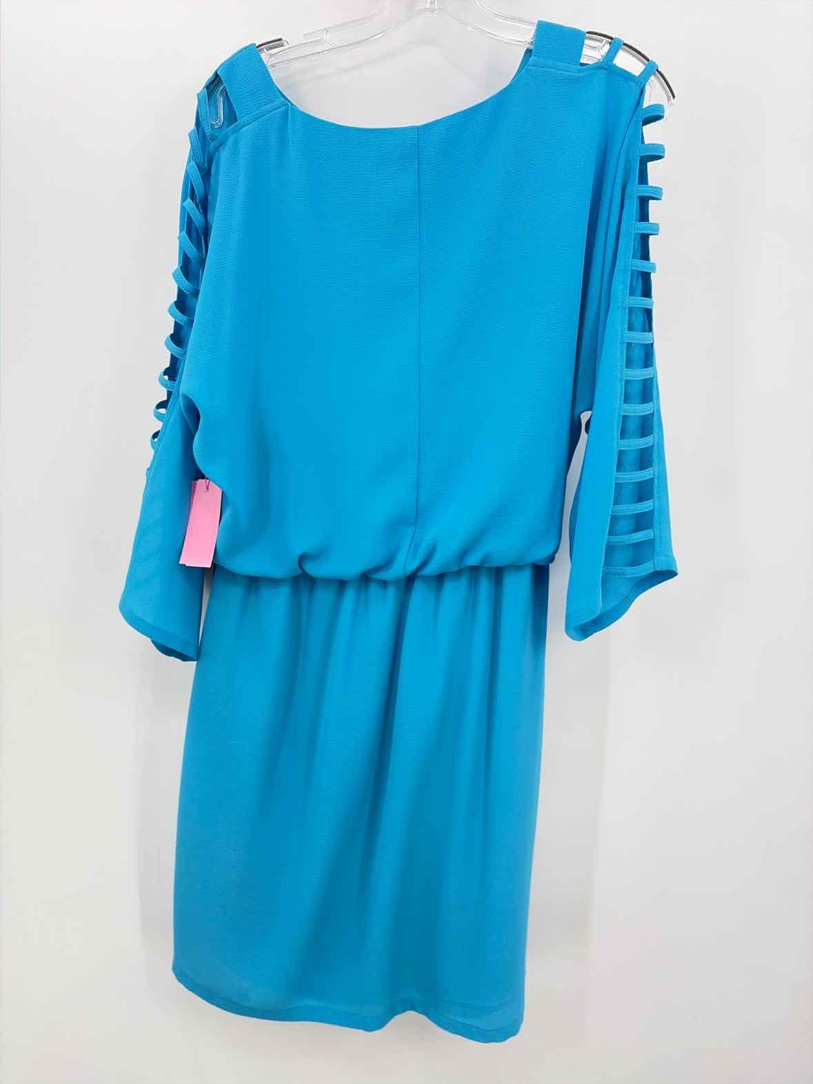 Pre-Owned Ivy Lane Blue Size Medium Knee Length Long Sleeve Dress