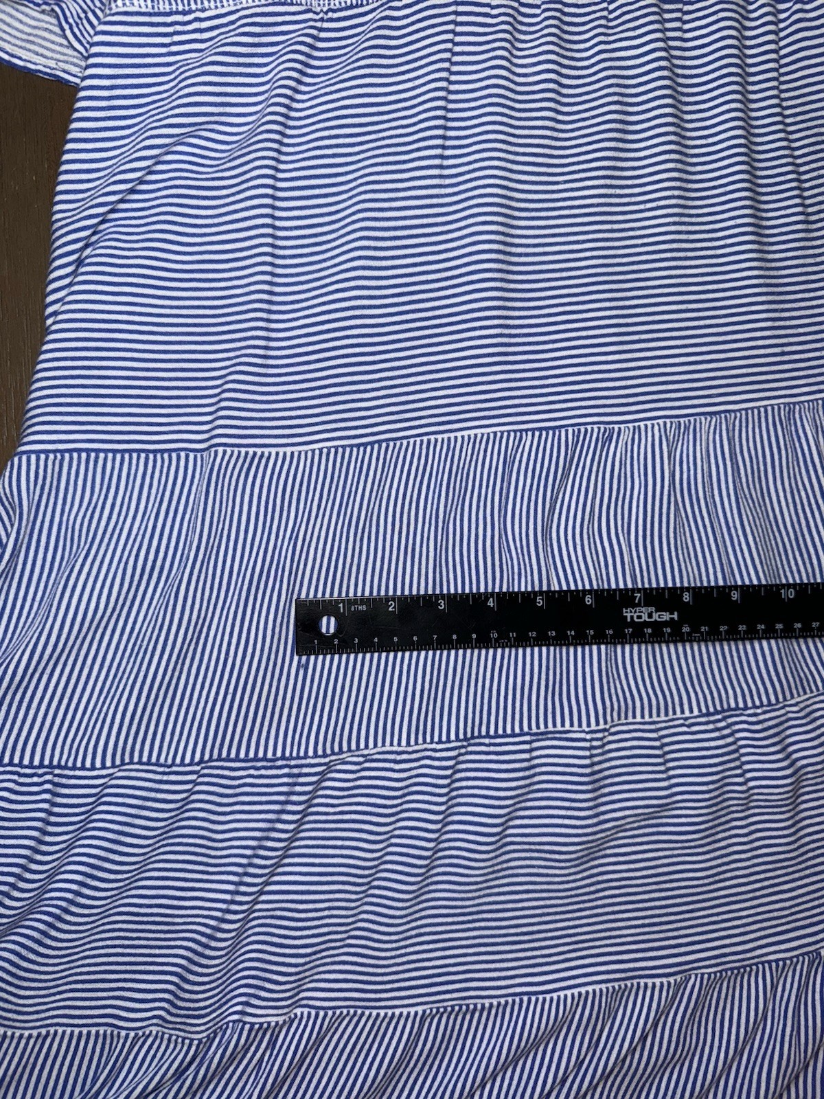 Cactus + Pearl Blue White Striped Tiered Midi Dress Women’s L (see Description)