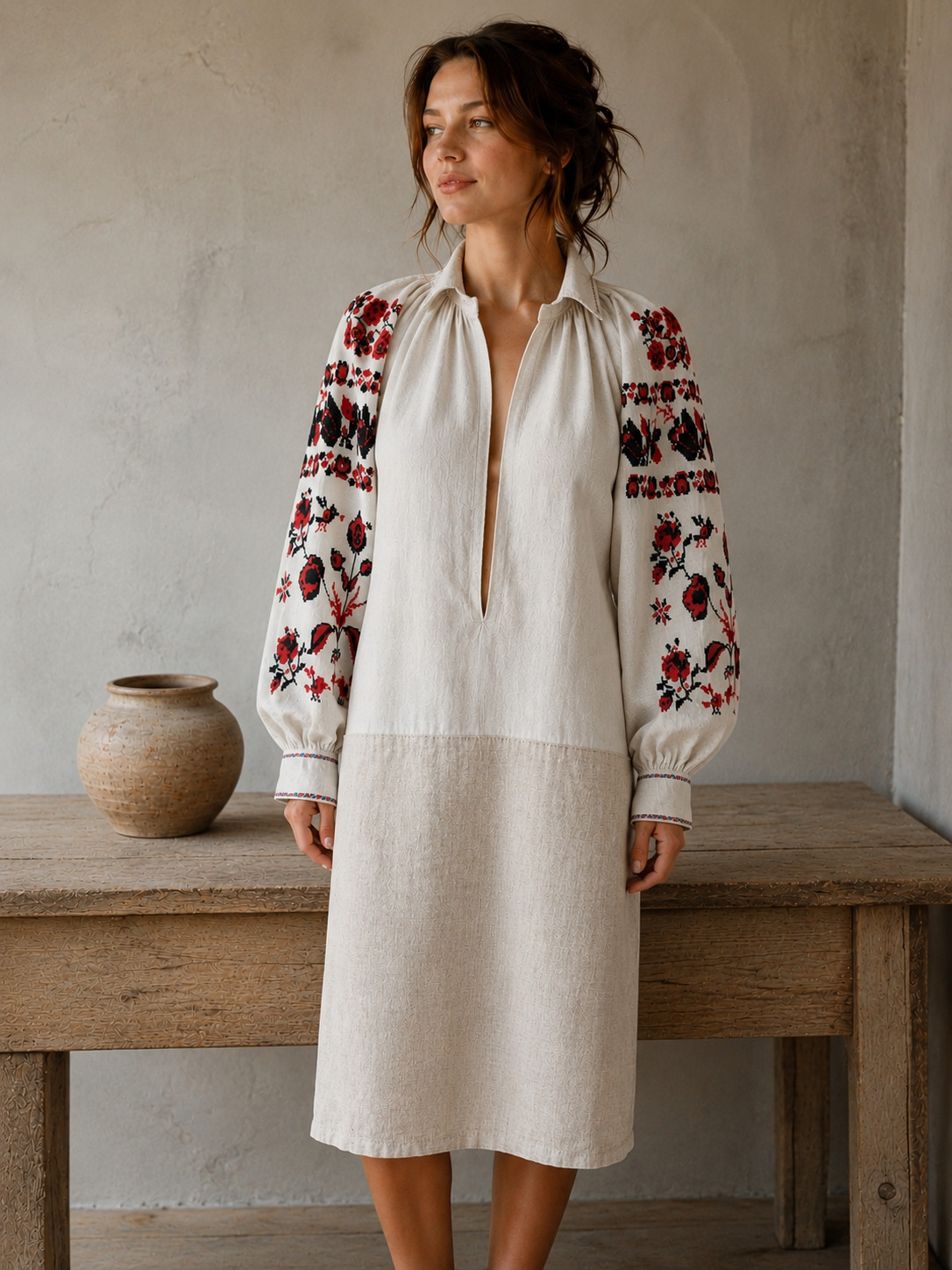 Vintage Ukrainian Embroidered Shirt Vyshyvanka Folk Blouse Boho
