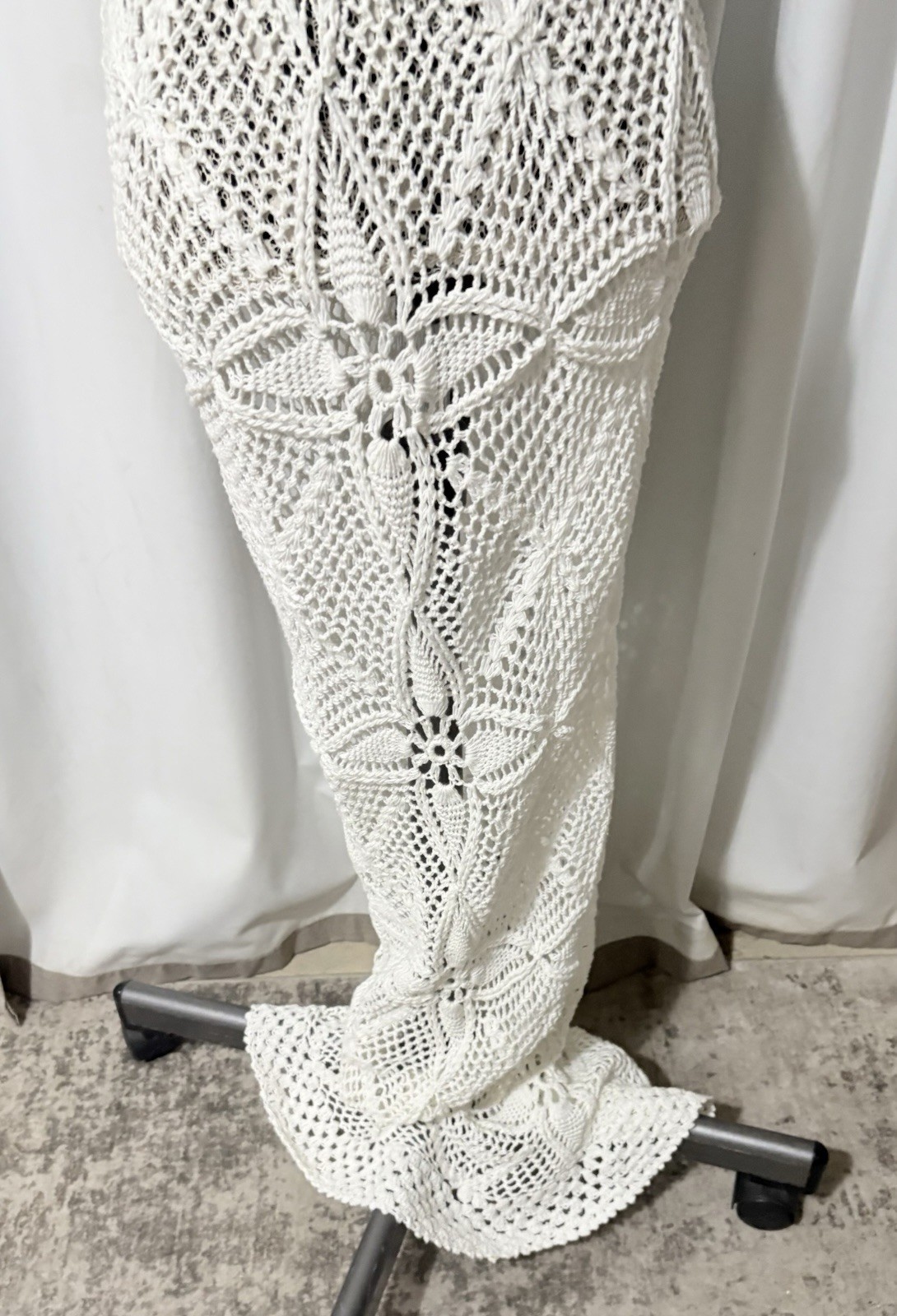 Sexy White Crocheted Mermaid Body Con Stretch Dress One Size Unbranded