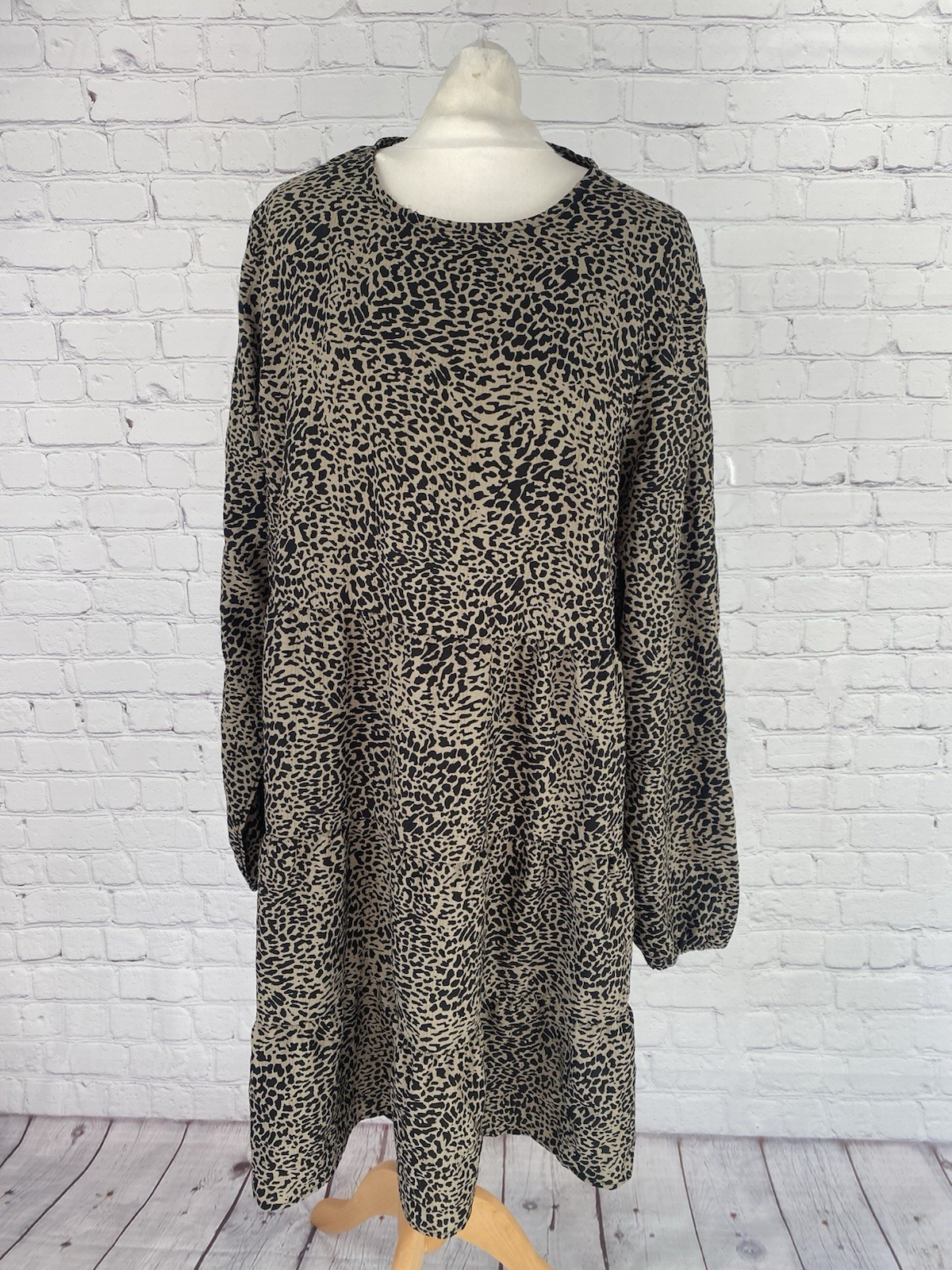 Women’s Animal Leopard Print Smock Dress Size 18 Pep & Co