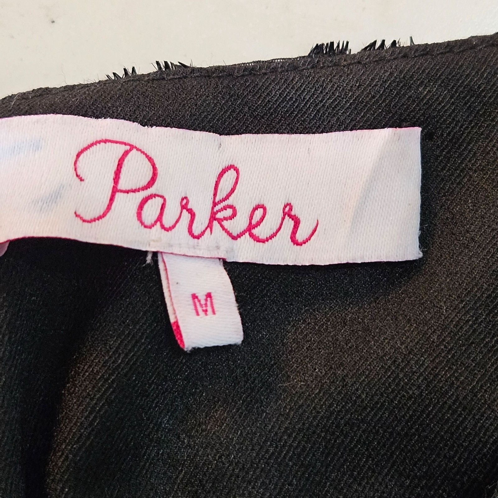 Parker Carmindy Burnout Velvet Mini Dress Medium Black Whimsigoth Frilly