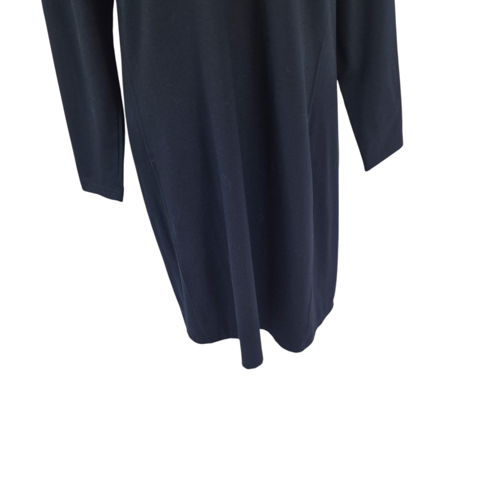Peruvian Connection Jersey Dress Pima Cotton Black Minimalist Womens Size L