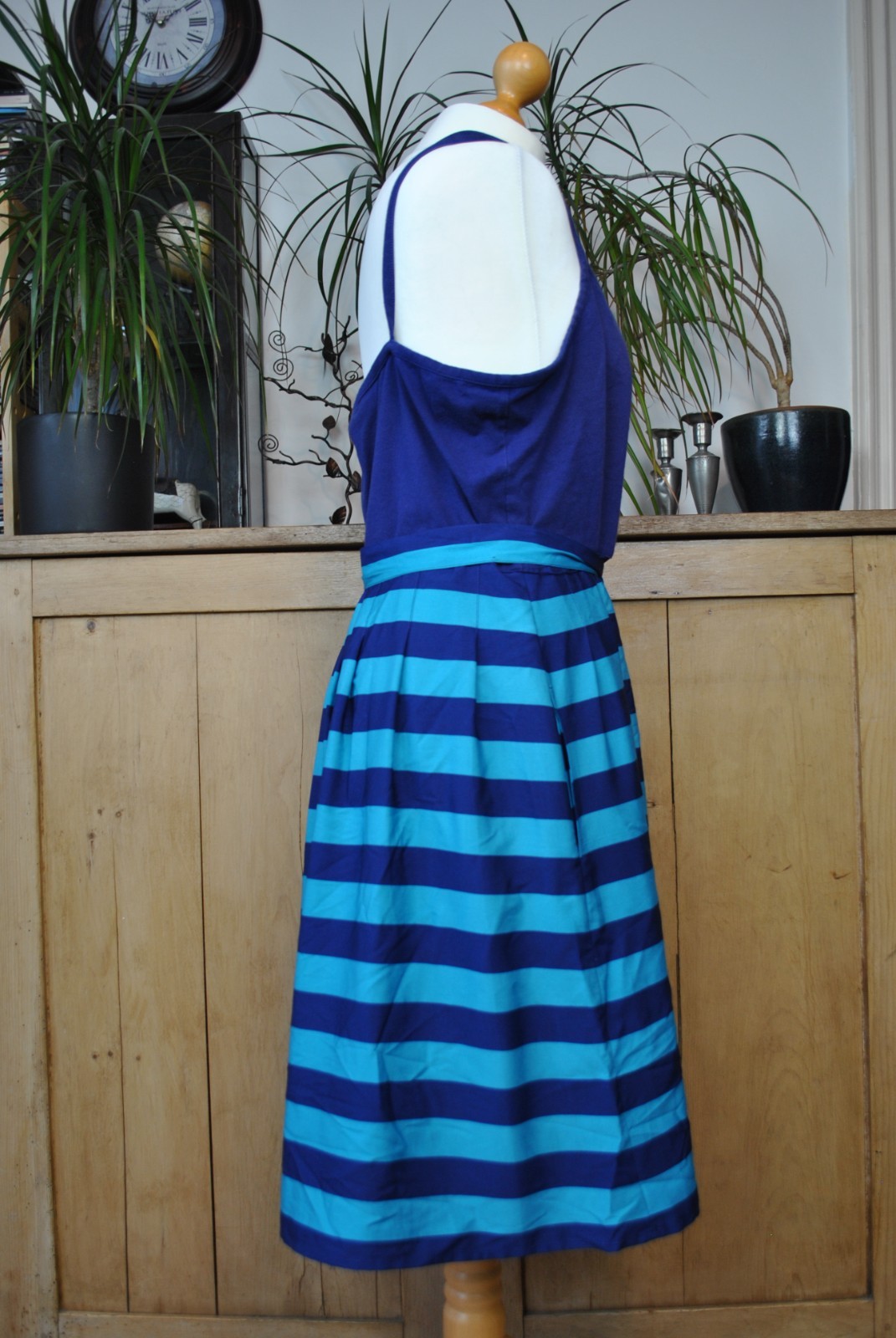 Tommy Hilfiger Navy Teal Striped Cami Summer Dress Size XL