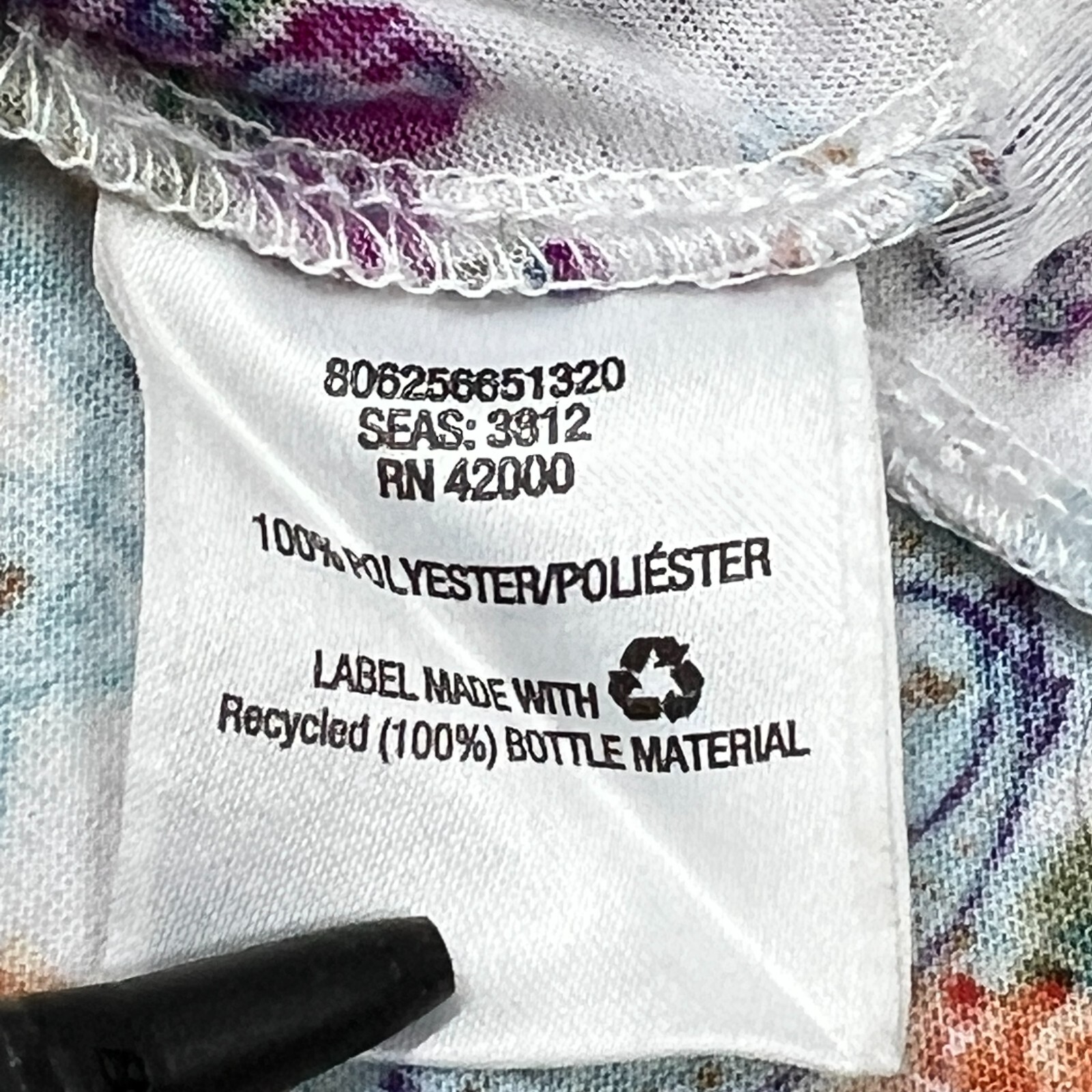 Route 66 Floral High Low Dress Large Sleeveless Strapless Polyester Spring
