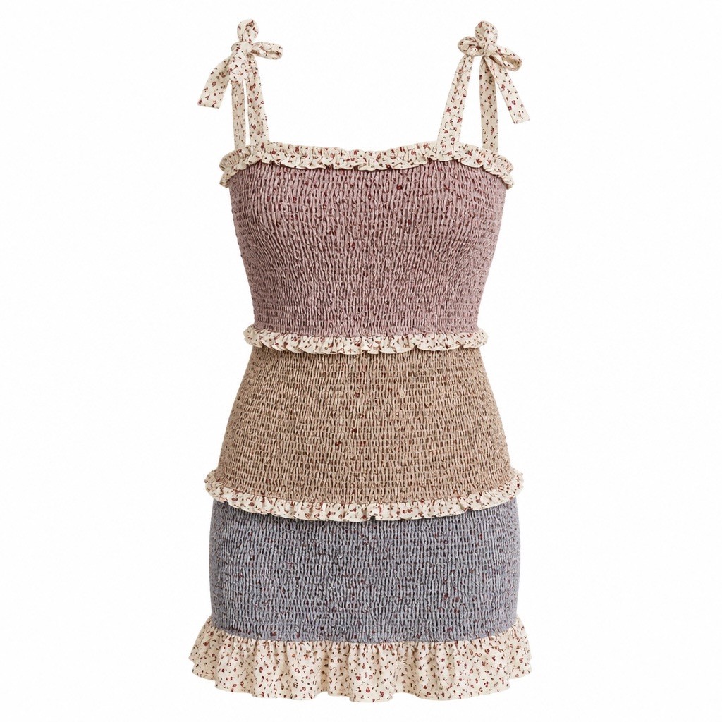 Storia Women’s Floral Bodycon Mini Dress Size S Beach Summer Pastel Babydoll